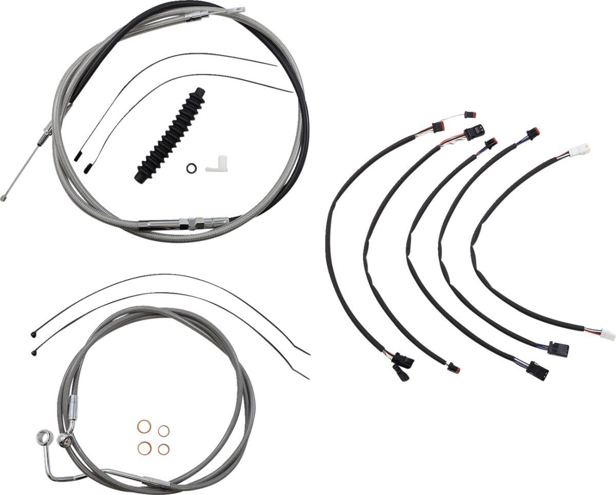 5891022 - Magnum Shielding XR Handlebar Cable Install Kit For Harley Davidson FLHRXS 1868 2021-2024 38 - 43cm (15" - 17") - Chrome/Clear-Coated
