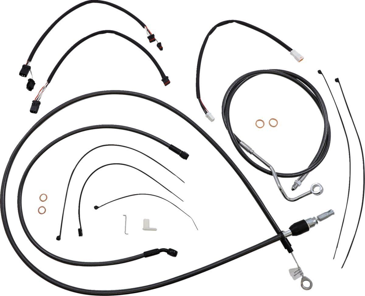 4871152 - Magnum Shielding Pearl Designer Handlebar Cable Install Kit For Harley Davidson FLHR 1750 2021-2022 38 - 43cm (15" - 17") - Black