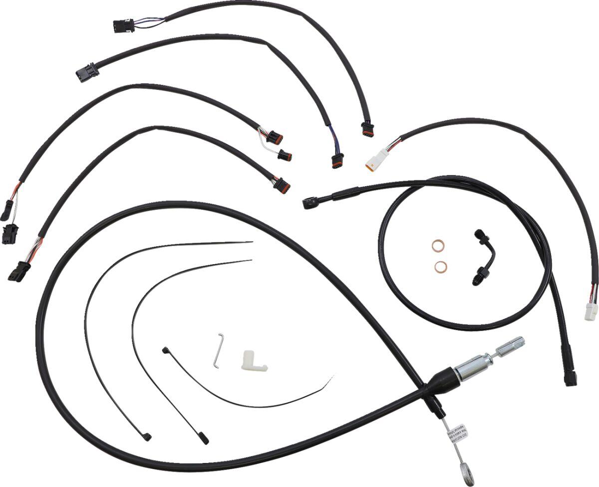 4861181 - Magnum Shielding XR Handlebar Cable Install Kit For Harley Davidson FLDE 1750 2018-2020 30.5 - 35.5cm (12" - 14") - Black