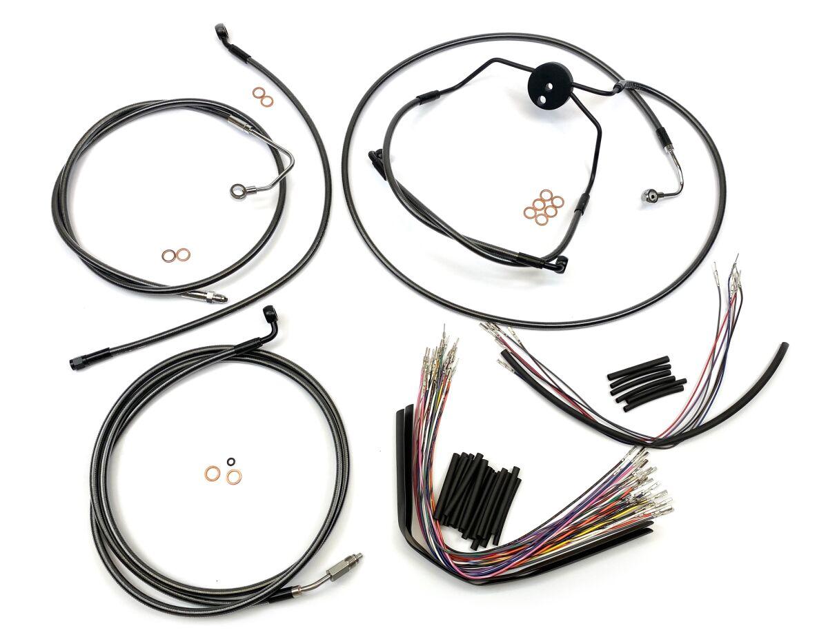487022 - Magnum Shielding Pearl Designer Handlebar Cable Install Kit For Harley Davidson FLTRSE3 1800 2009 38 - 43cm (15" - 17") - Black