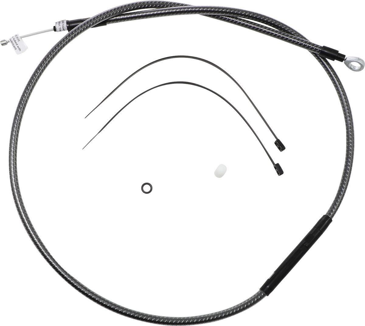 72252HE - Magnum Shielding Polished KarbonFibr Clutch Cable For Harley Davidson XL 1200 L 2006-2011 145.5 cm (57-1/4") - Carbon Fiber/Silver