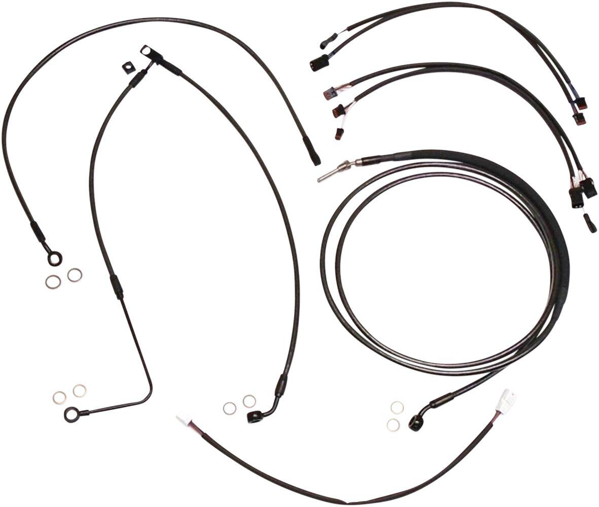 487821 - Magnum Shielding Pearl Designer Handlebar Cable Install Kit For Harley Davidson FLSS 1800 2016 30.5 - 35.5cm (12" - 14") - Black