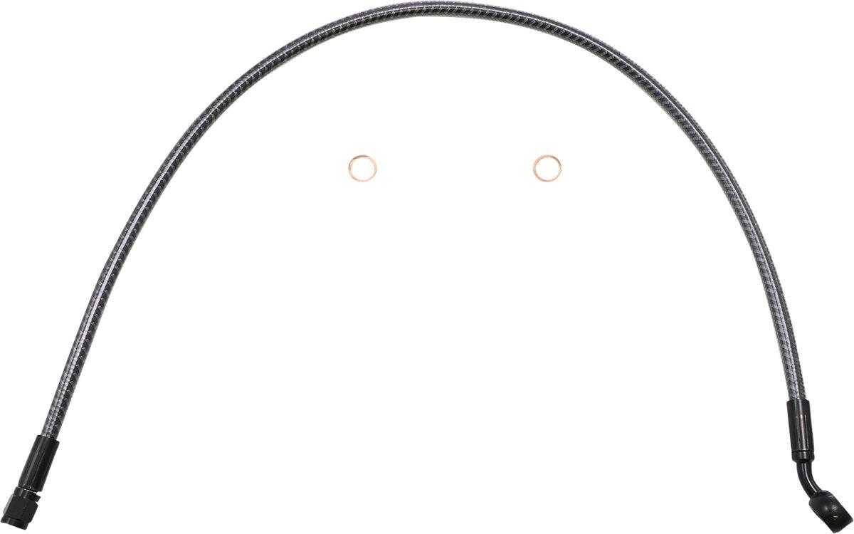 77125 - Magnum Shielding KarbonFibr Brake Hose For Harley Davidson FLHTCUTG 1868 2023-2024 Front/Upper 63.5 cm (25") - Carbon Fiber/KARBONFIBR/Silver
