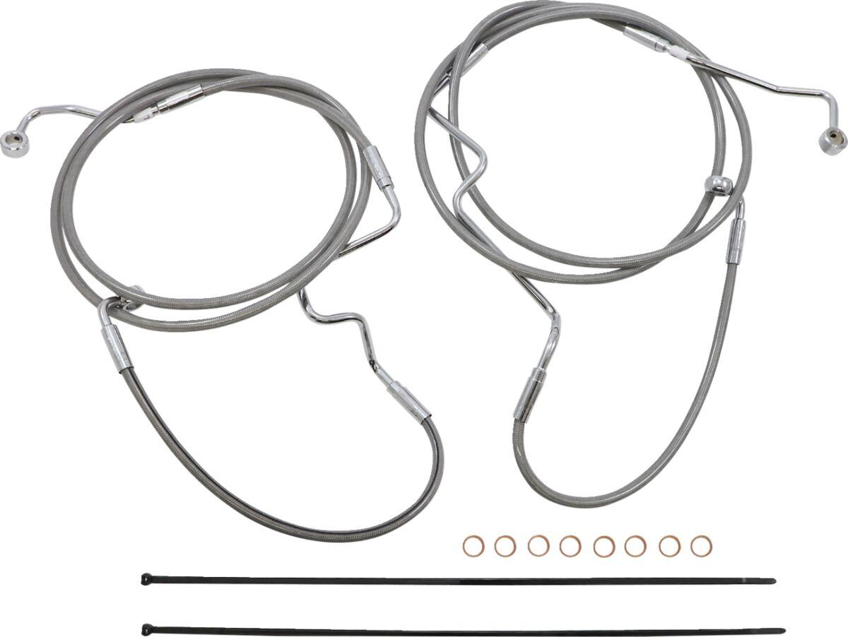 589971 - Magnum Shielding XR Handlebar Cable Install Kit For Harley Davidson FLTRK 1868 2021-2024 30.5 - 35.5cm (12" - 14") - Chrome/Clear-Coated