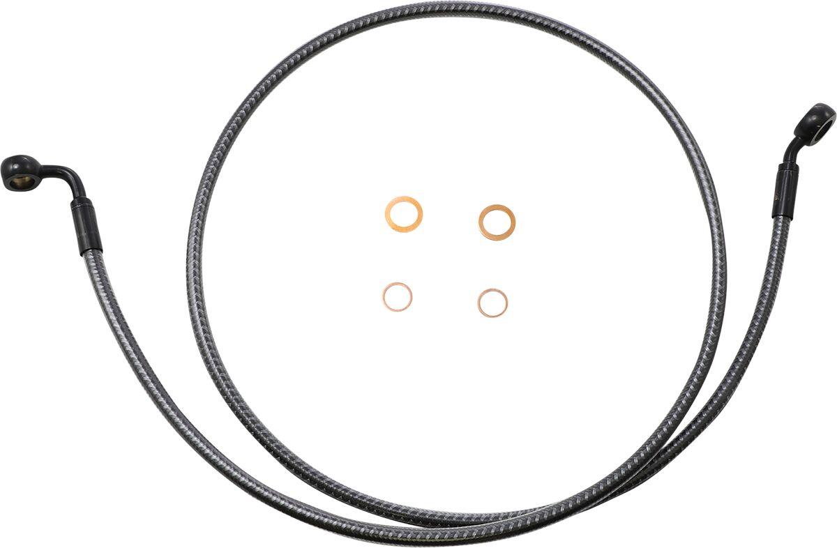 76150SW - Magnum Shielding KarbonFibr EZ-Align Brake Hose For Harley Davidson FXDB 1584 2012-2013 127 cm (50") - Carbon Fiber/KARBONFIBR/Silver