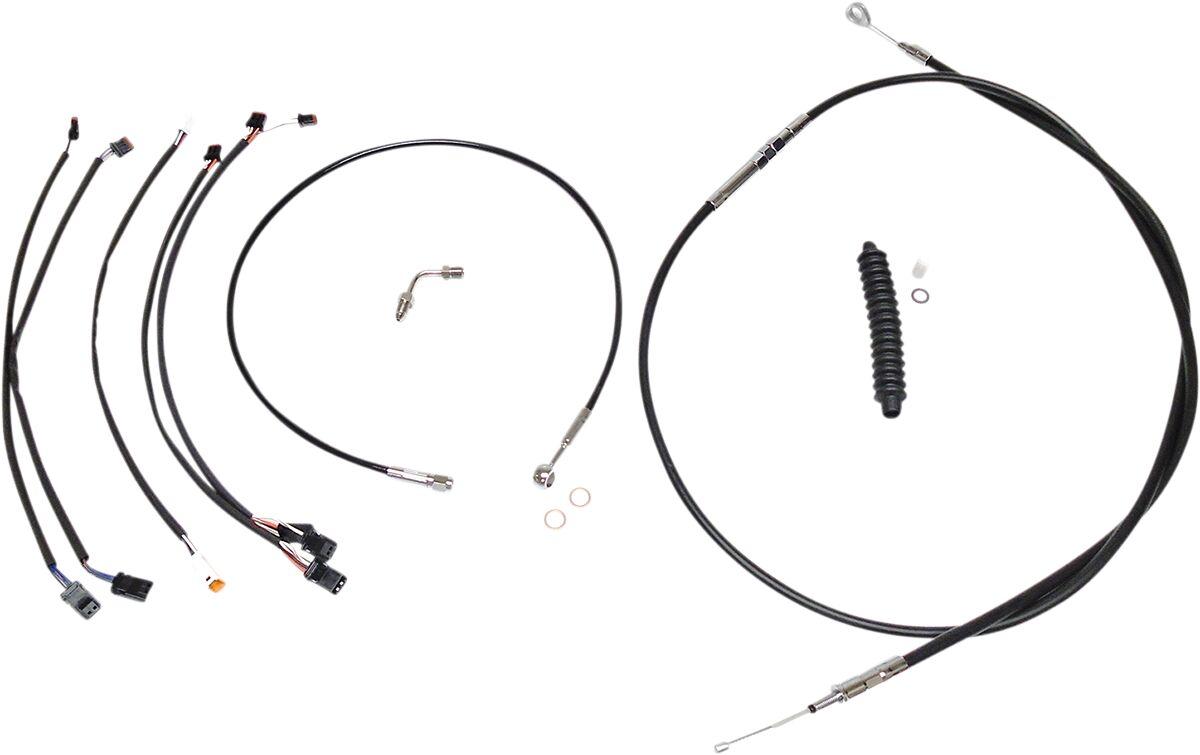 489961 - Magnum Shielding XR Handlebar Cable Install Kit For Harley Davidson FLDE 1750 2018-2020 30.5 - 35.5cm (12" - 14") - Black/Chrome