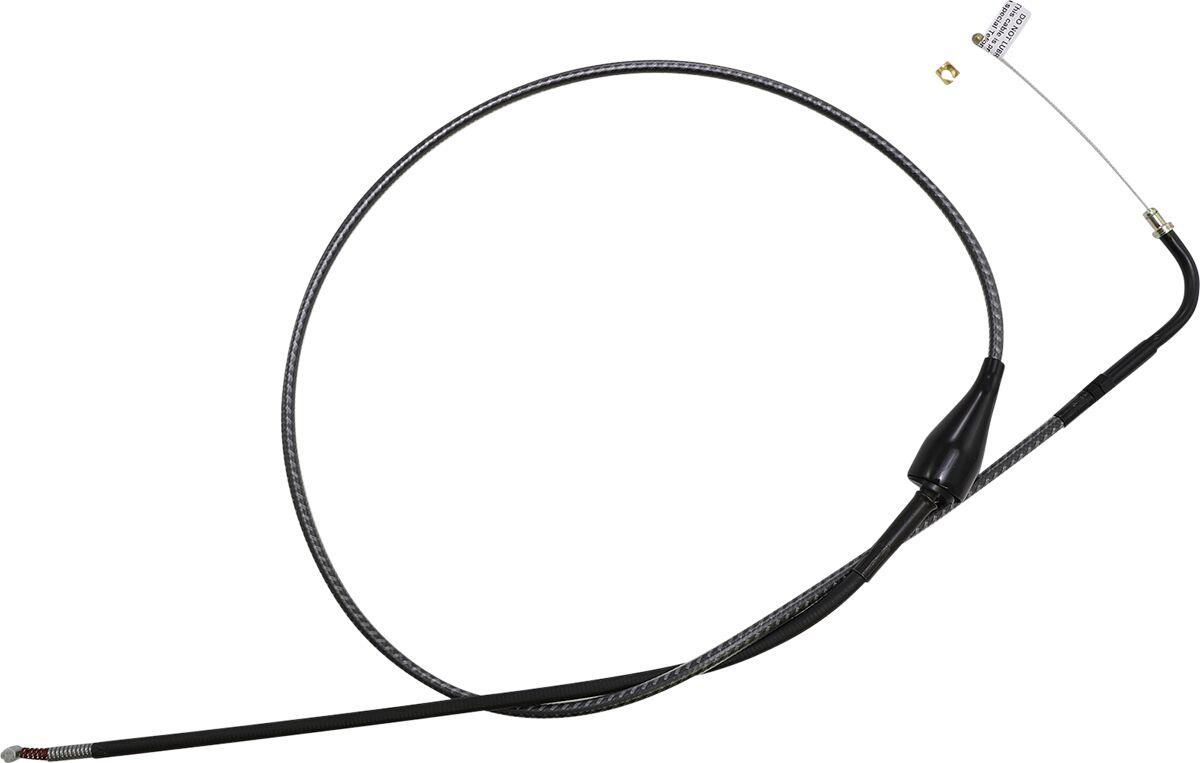 742810 - Magnum Shielding KarbonFibr Braided Throttle/Idle Cable For Harley Davidson FLHR 1450 2002-2003 89 cm (35-1/8") - Carbon Fiber/Silver