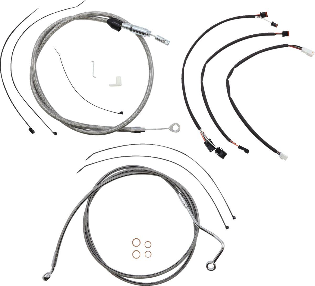 5891151 - Magnum Shielding XR Handlebar Cable Install Kit For Harley Davidson FLHR 1750 2021-2022 30.5 - 35.5cm (12" - 14") - Chrome/Clear-Coated