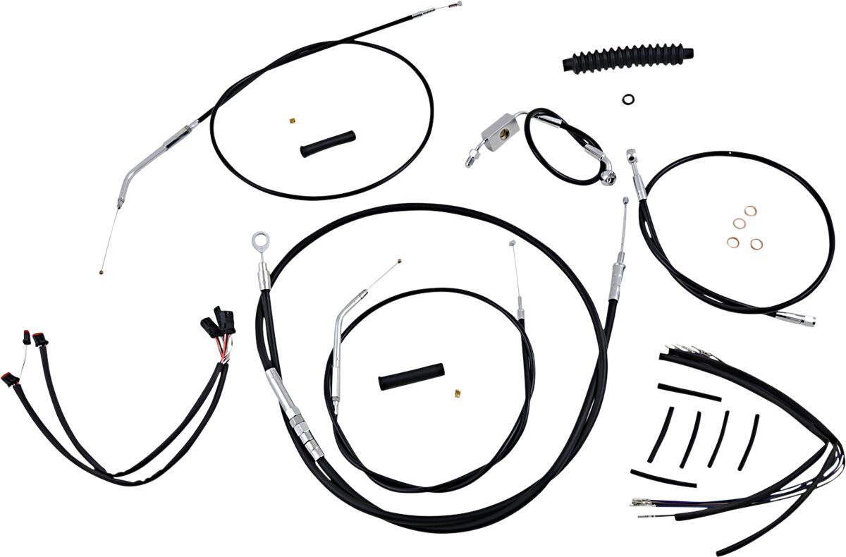 489673 - Magnum Shielding XR Handlebar Cable Install Kit For Harley Davidson XL 1200 C 35.5 - 40.5cm (14" - 16") - Black/Chrome