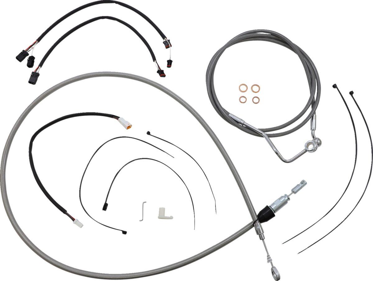 5891142 - Magnum Shielding XR Handlebar Cable Install Kit For Harley Davidson FLTRK 1868 2021-2024 38 - 43cm (15" - 17") - Chrome/Clear-Coated
