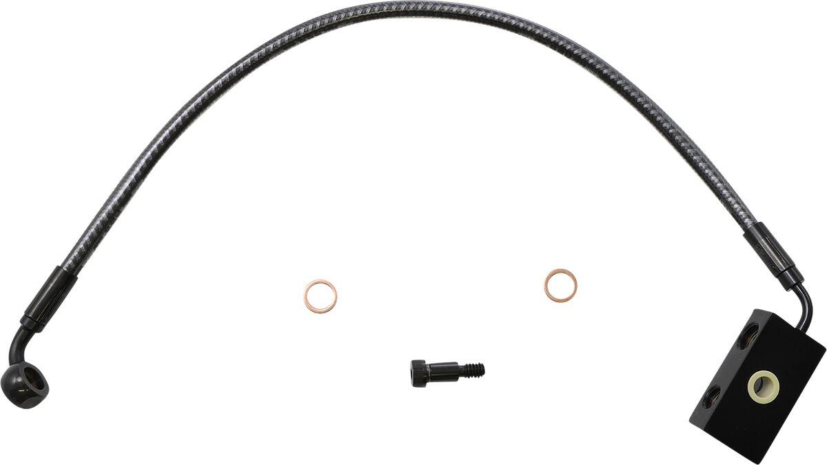 AS77027 - Magnum Shielding KarbonFibr Lower Brake Hose For Harley Davidson FLDE 1750 2018-2020 Front/Lower - Carbon Fiber/KARBONFIBR/Silver