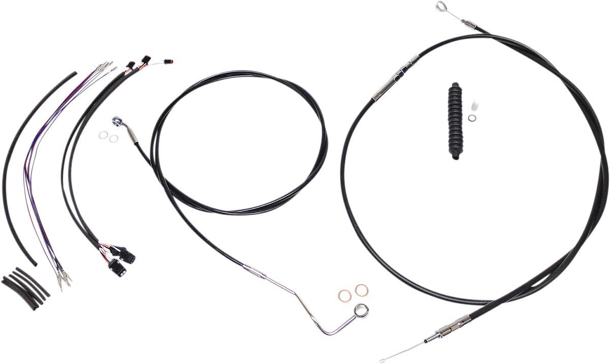 489491 - Magnum Shielding XR Handlebar Cable Install Kit For Harley Davidson FLHR 1690 30.5 - 35.5cm (12" - 14") - Black/Chrome