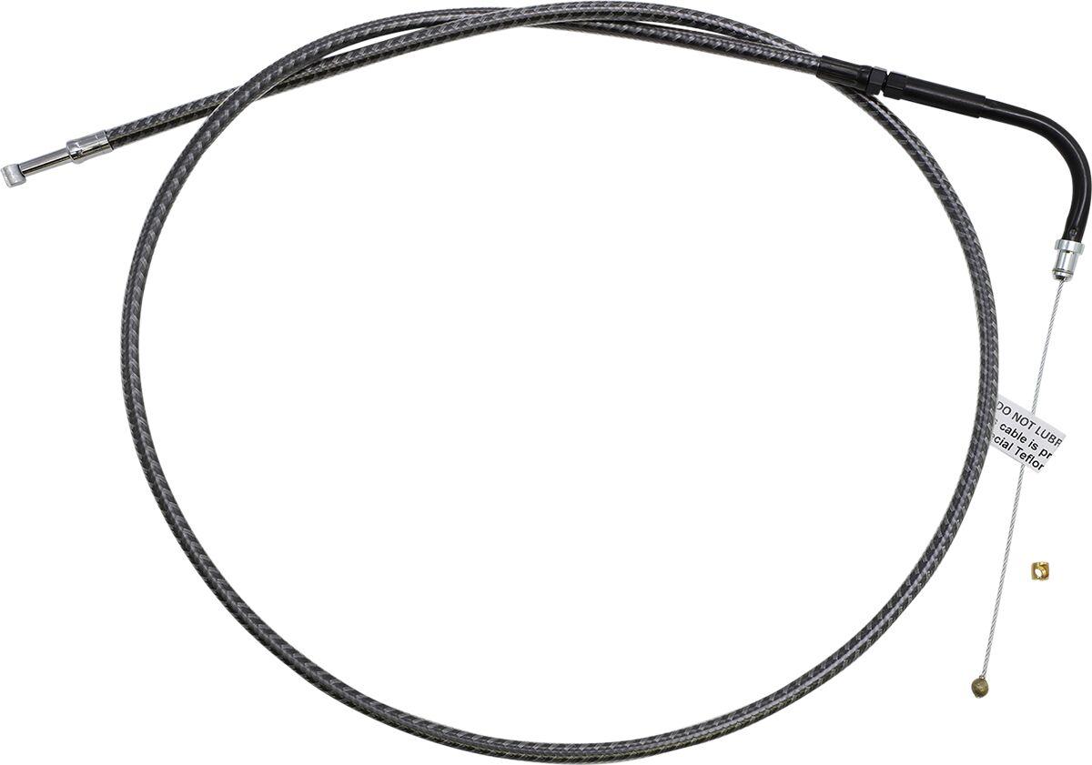 73198 - Magnum Shielding KarbonFibr Braided Throttle/Idle Cable For Harley Davidson FLD 1690 2012-2013 103 cm (40-1/2") - Carbon Fiber/Silver