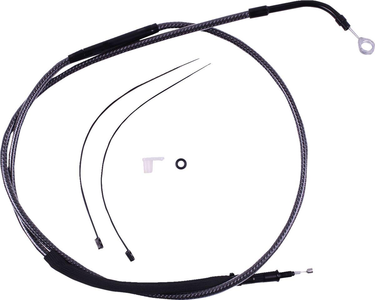 72362HE - Magnum Shielding Polished KarbonFibr Clutch Cable For Harley Davidson FLH 1868 2021 172 cm (67-3/4") - Carbon Fiber/Silver