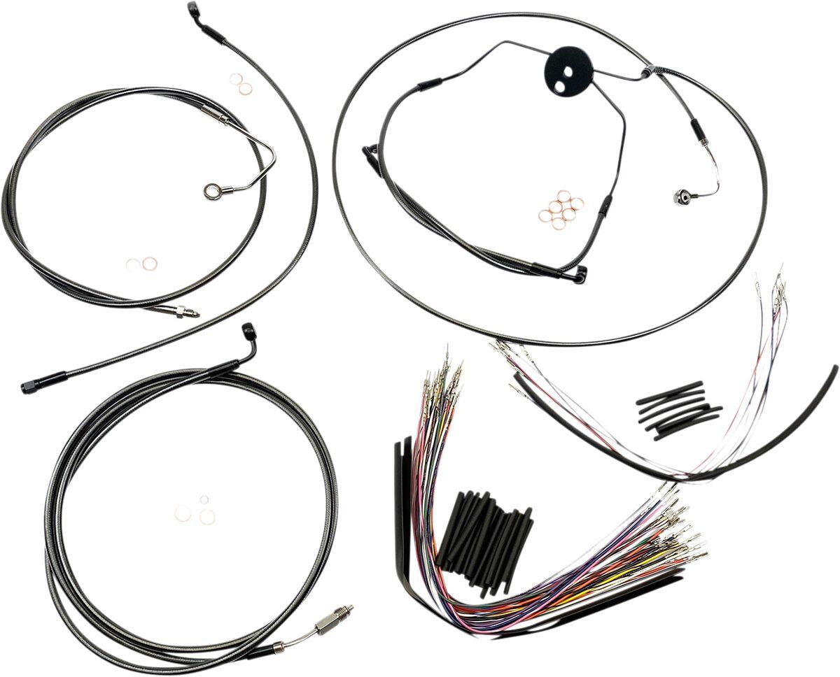 487021 - Magnum Shielding Pearl Designer Handlebar Cable Install Kit For Harley Davidson FLTRSE3 1800 2009 30.5 - 35.5cm (12" - 14") - Black