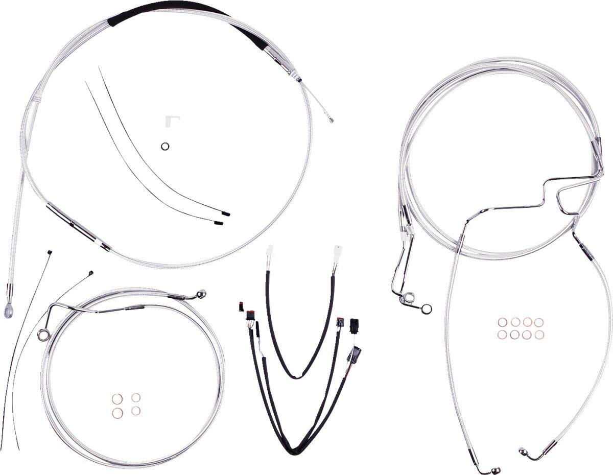 387973 - Magnum Shielding Sterling Chromite II Designer Handlebar Cable Install Kit For Harley Davidson FLTRK 1868 2021-2024 45.5 - 51cm (18" - 20") - Chrome/Clear-Coated