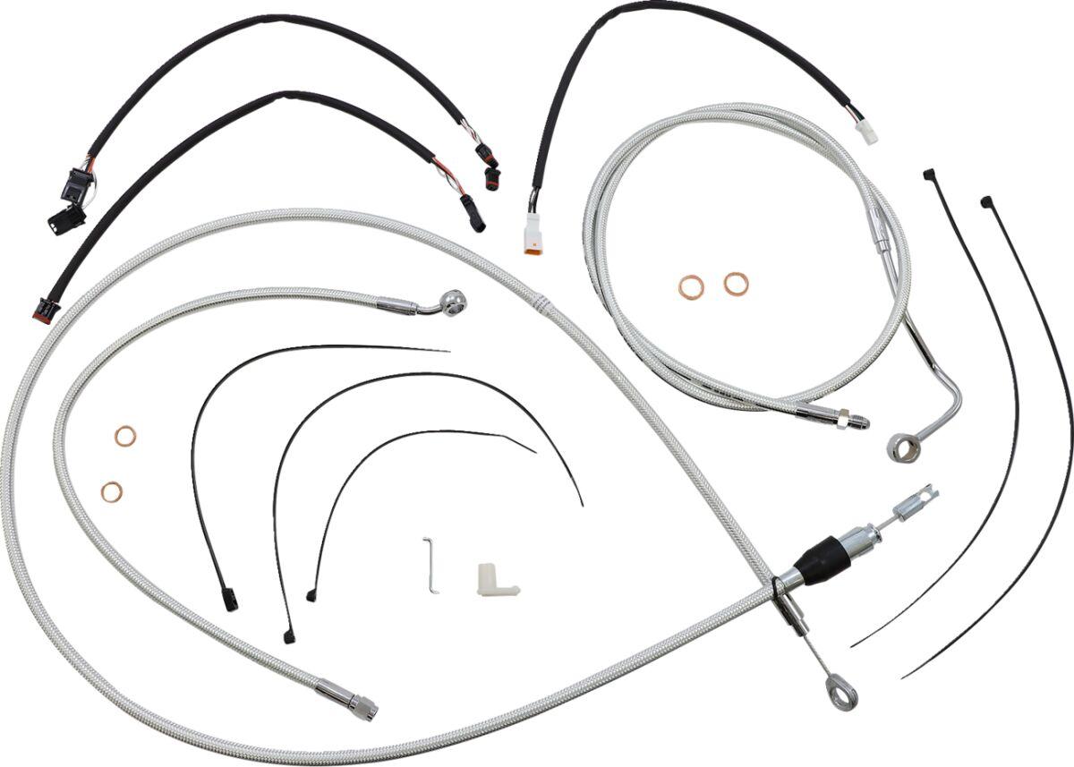 3871141 - Magnum Shielding Sterling Chromite II Designer Handlebar Cable Install Kit For Harley Davidson FLTRK 1868 2021-2024 30.5 - 35.5cm (12" - 14") - Chrome/Clear-Coated