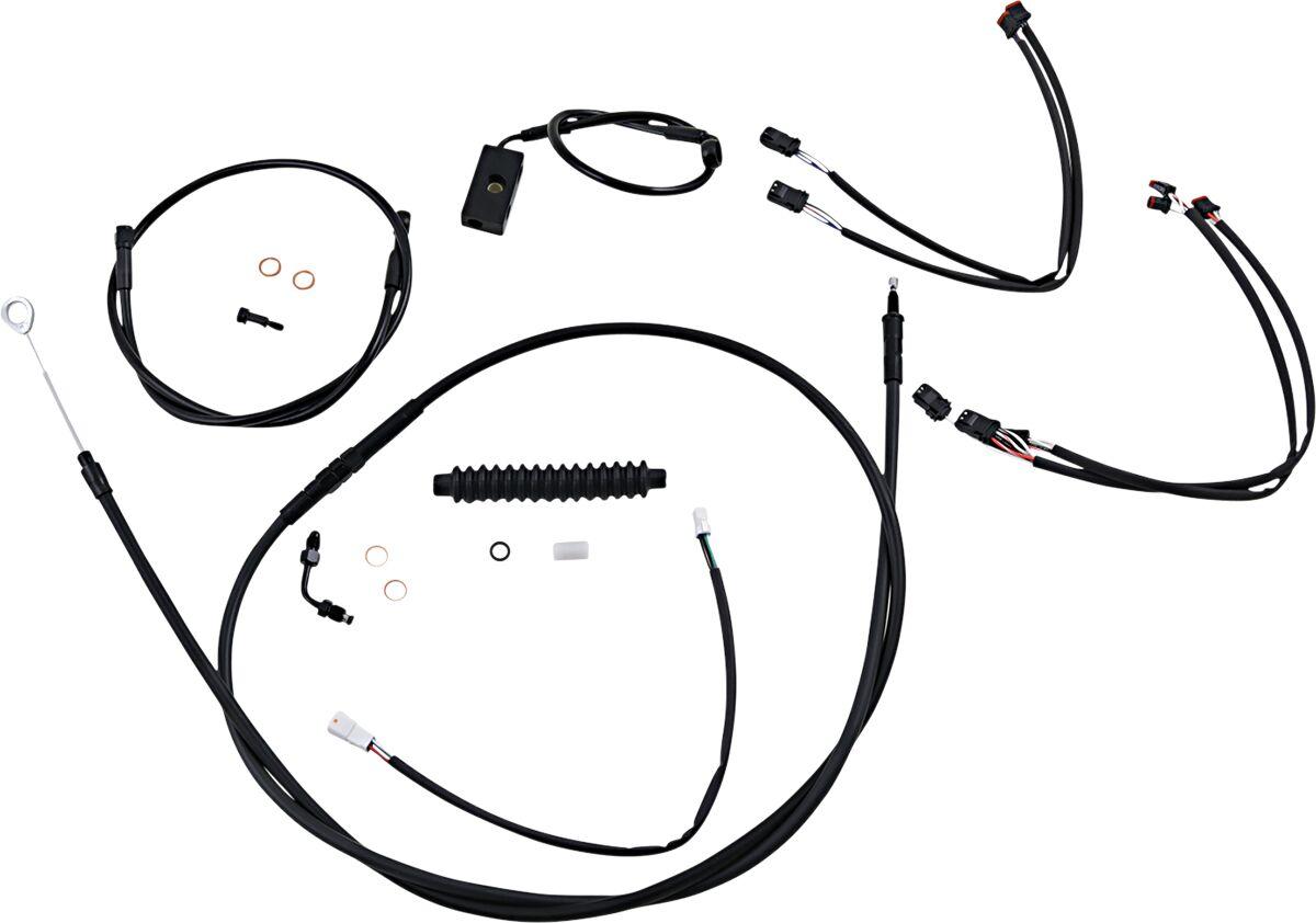 486942 - Magnum Shielding XR Handlebar Cable Install Kit For Harley Davidson FLDE 1750 2018-2020 38 - 43cm (15" - 17") - Black