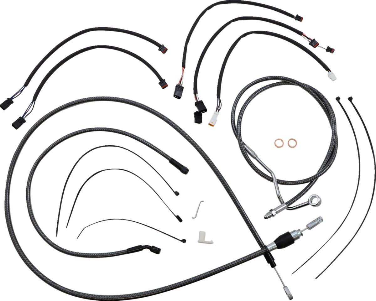 7871131 - Magnum Shielding KarbonFibr Designer Handlebar Cable Install Kit For Harley Davidson FLHRXS 1868 2021-2024 30.5 - 35.5cm (12" - 14") - Carbon Fiber/Silver