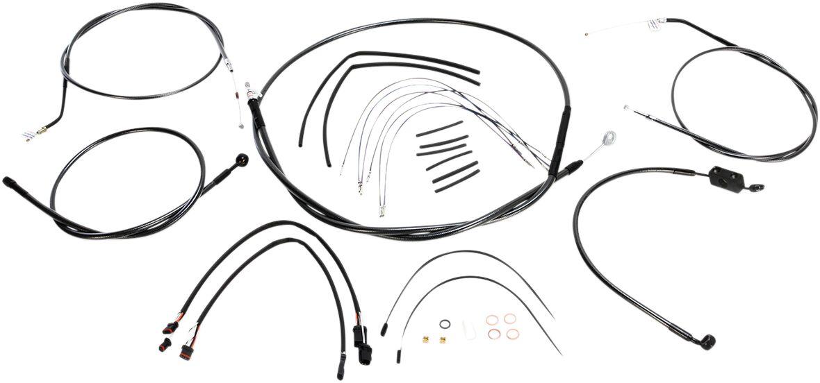 487673 - Magnum Shielding Pearl Designer Handlebar Cable Install Kit For Harley Davidson XL 1200 C 35.5 - 40.5cm (14" - 16") - Black