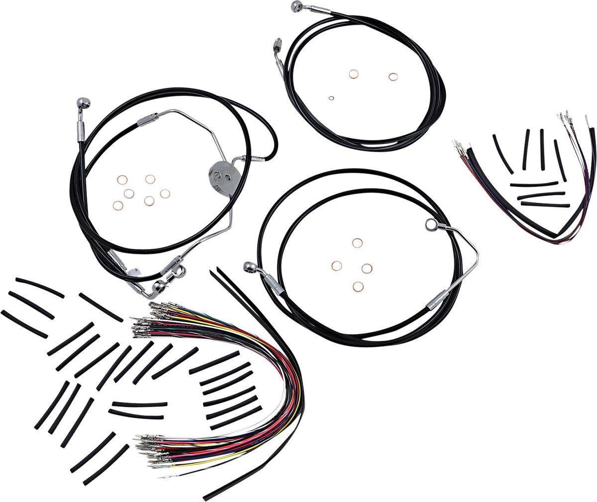 489021 - Magnum Shielding XR Handlebar Cable Install Kit For Harley Davidson FLTRSE3 1800 2009 30.5 - 35.5cm (12" - 14") - Black/Chrome