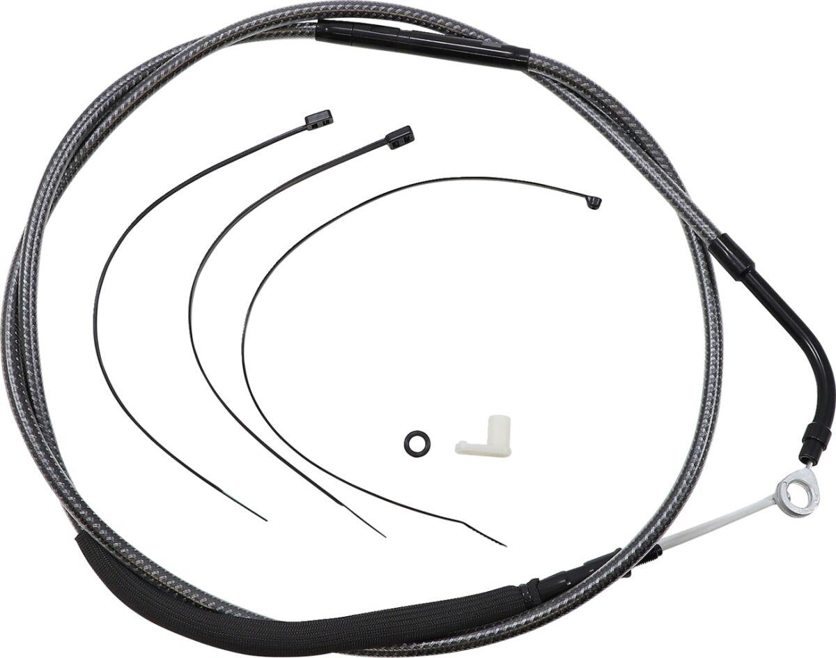 72368HE - Magnum Shielding Polished KarbonFibr Clutch Cable For Harley Davidson FLH 1868 2021 187.5 cm (73-3/4") - Carbon Fiber/Silver