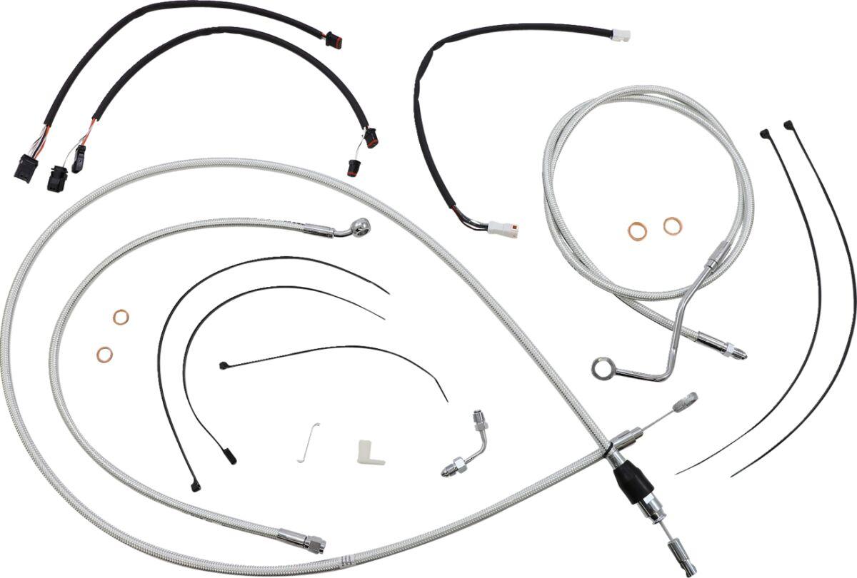 3871142 - Magnum Shielding Sterling Chromite II Designer Handlebar Cable Install Kit For Harley Davidson FLTRK 1868 2021-2024 38 - 43cm (15" - 17") - Chrome/Clear-Coated
