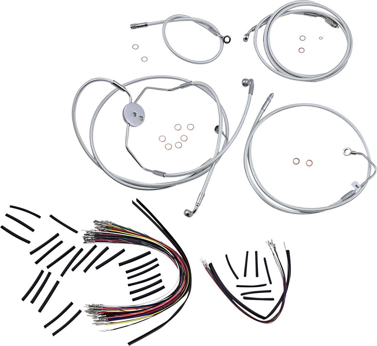 387022 - Magnum Shielding Sterling Chromite II Designer Handlebar Cable Install Kit For Harley Davidson FLTRSE3 1800 2009 38 - 43cm (15" - 17") - Chrome/Clear-Coated