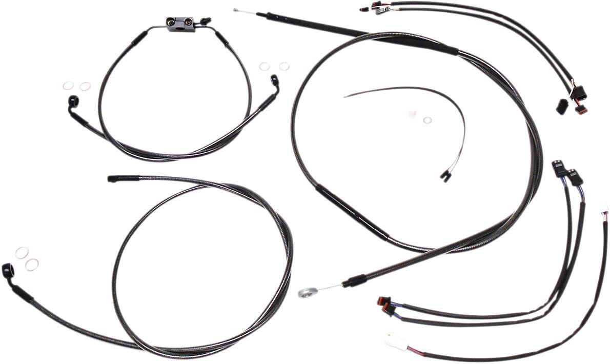 487941 - Magnum Shielding Pearl Designer Handlebar Cable Install Kit For Harley Davidson FLDE 1750 2018-2020 30.5 - 35.5cm (12" - 14") - Black