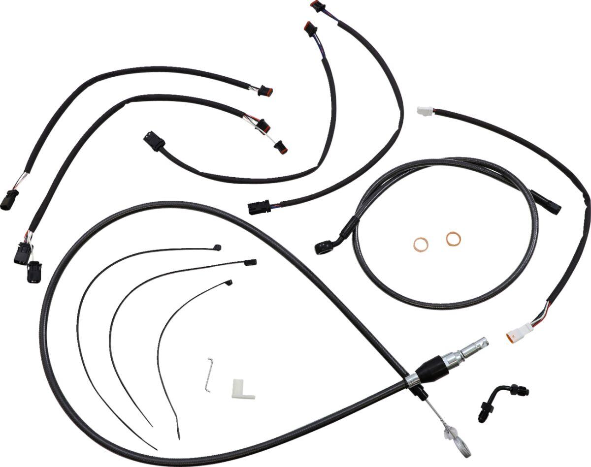 4871161 - Magnum Shielding Pearl Designer Handlebar Cable Install Kit For Harley Davidson FXFB 1750 2018-2019 30.5 - 35.5cm (12" - 14") - Black