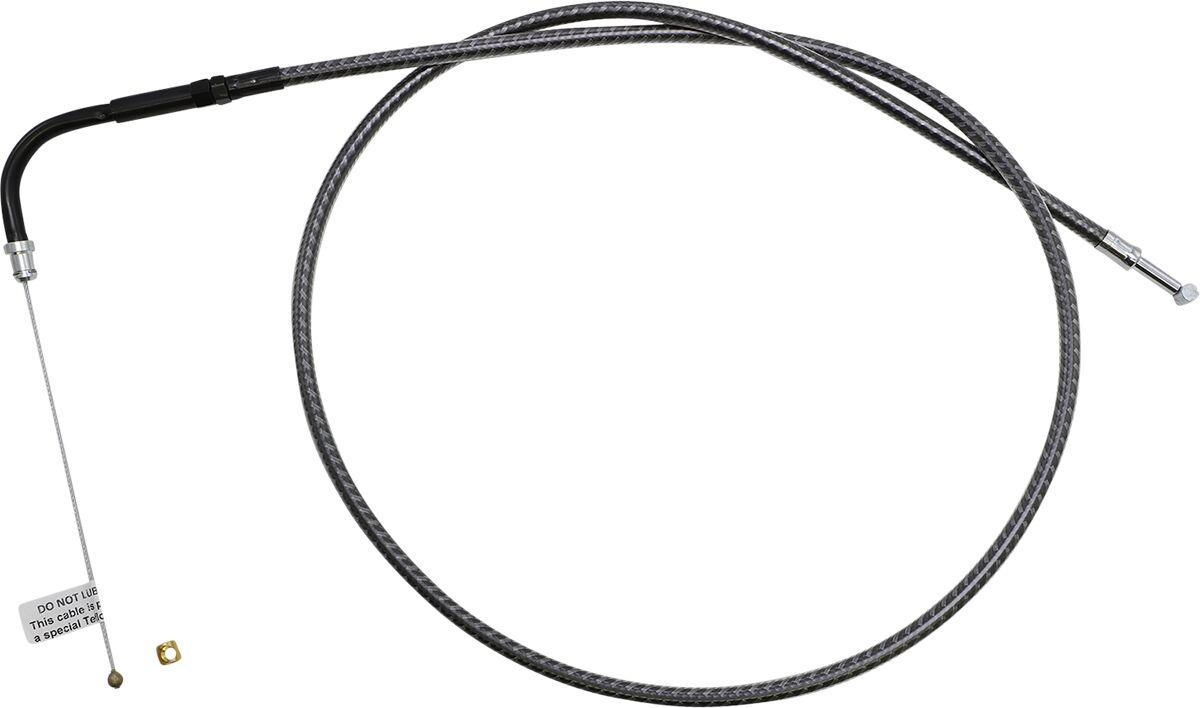 73258 - Magnum Shielding KarbonFibr Braided Throttle/Idle Cable For Harley Davidson FLD 1690 2012-2013 98.5 cm (38-3/4") - Carbon Fiber/Silver