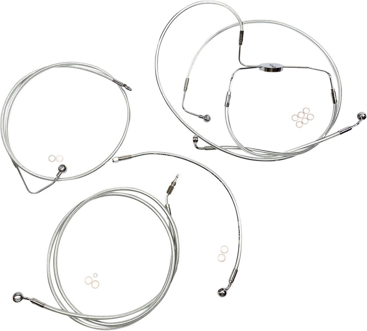 387004 - Magnum Shielding Sterling Chromite II Designer Handlebar Cable Install Kit For Harley Davidson FLHRSE4 1800 2008 25.5cm (10") - Chrome/Clear-Coated