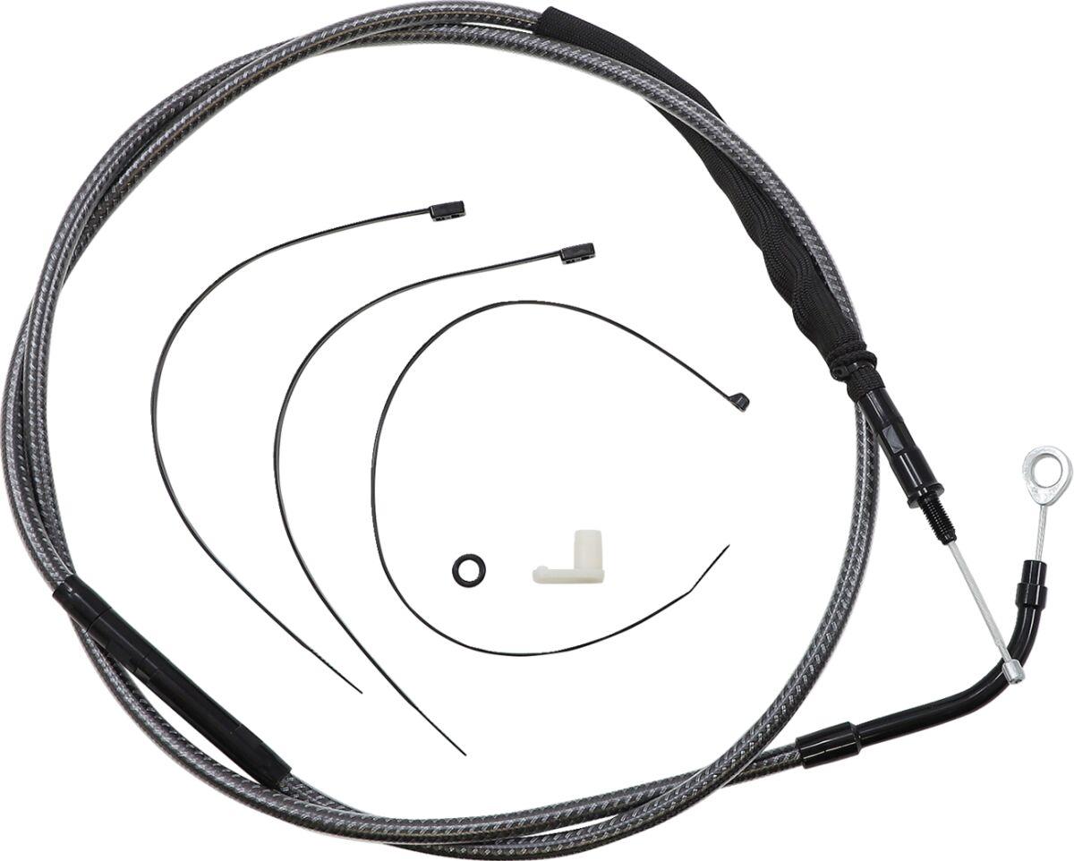 723610HE - Magnum Shielding Polished KarbonFibr Clutch Cable For Harley Davidson FLH 1868 2021 192.4 cm (75-3/4") - Carbon Fiber/Silver