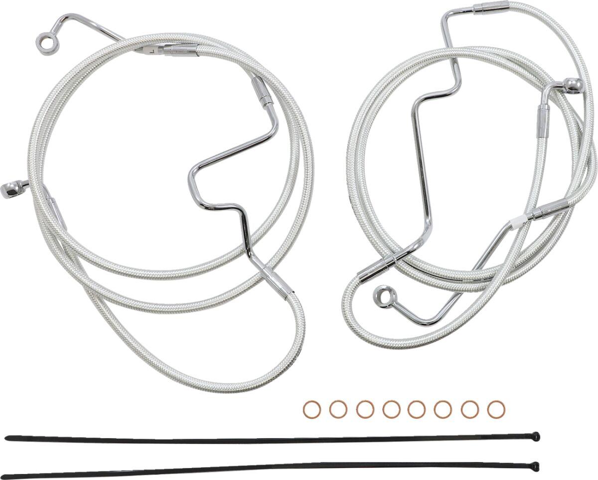387992 - Magnum Shielding Sterling Chromite II Designer Handlebar Cable Install Kit For Harley Davidson FLHR 1750 2021-2022 38 - 43cm (15" - 17") - Chrome/Clear-Coated