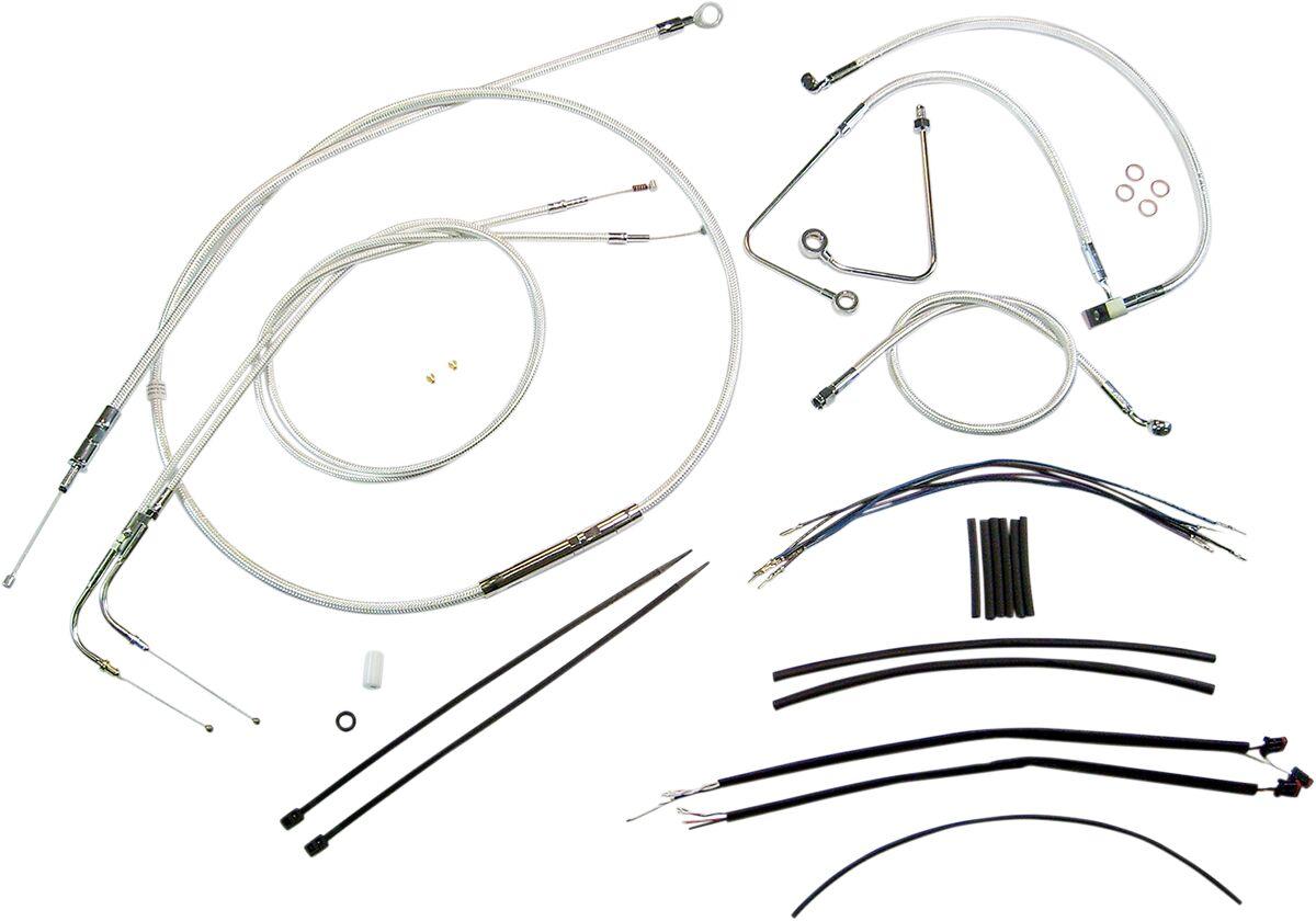 387263 - Magnum Shielding Sterling Chromite II Designer Handlebar Cable Install Kit For Harley Davidson FLS 1690 2012-2014 45.5 - 51cm (18" - 20") - Chrome/Clear-Coated
