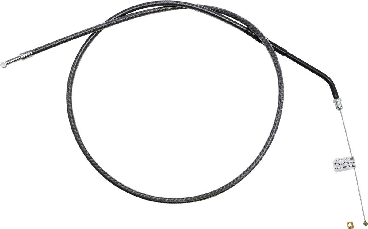 73368 - Magnum Shielding KarbonFibr Braided Throttle/Idle Cable For Harley Davidson XL 1200 C 2004-2020 96.5 cm (38") - Carbon Fiber/Silver