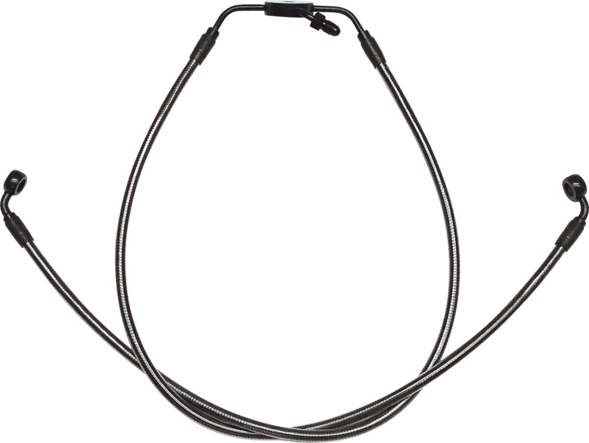 47024 - Magnum Shielding Designer Series Braided Non-ABS Lower Brake Hose Assemblies For Harley Davidson FXFBS 1868 2022-2023 38 cm (15")/56 cm (22") - Black Pearl