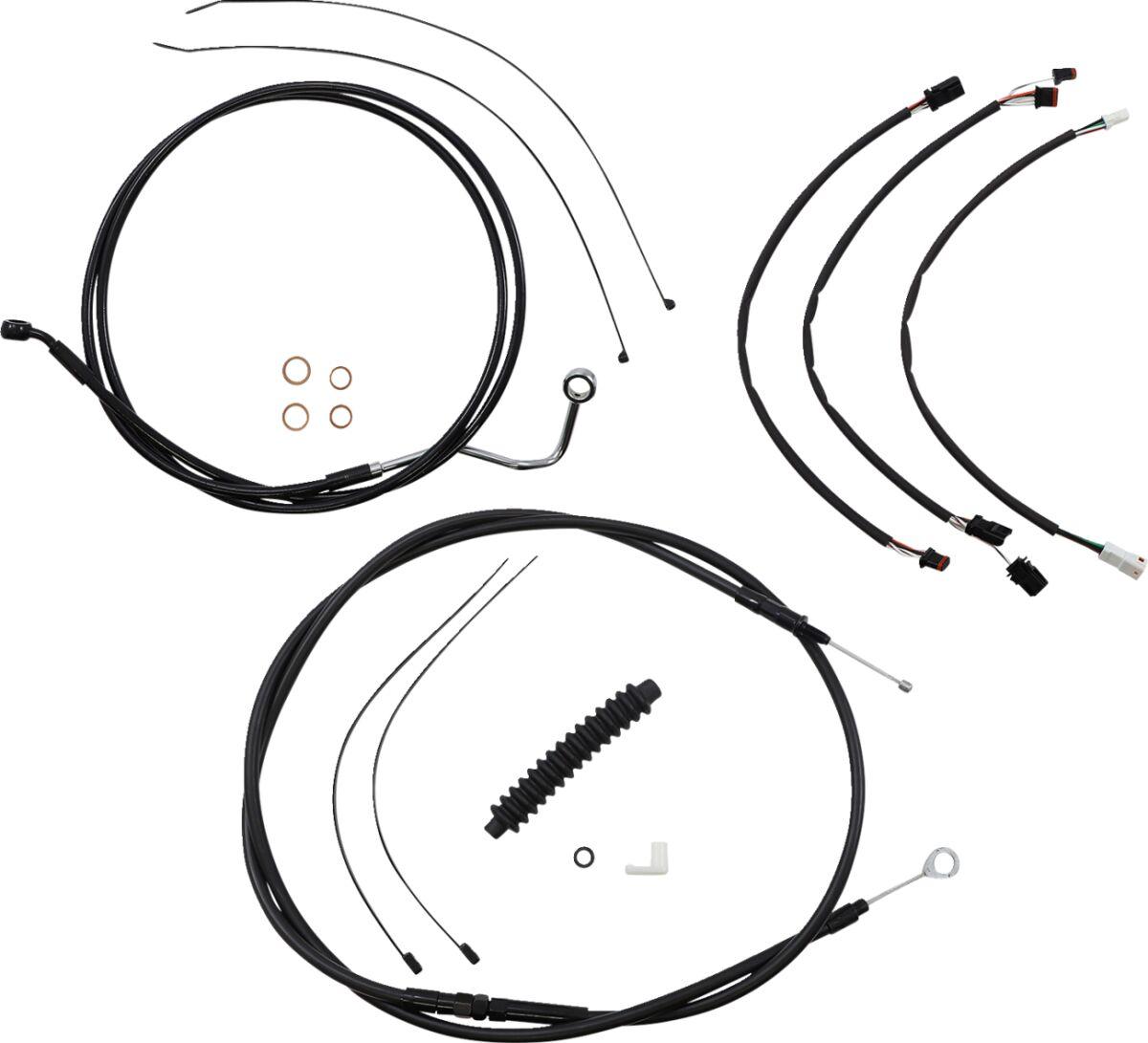 486982 - Magnum Shielding XR Handlebar Cable Install Kit For Harley Davidson FLTRK 1868 2021-2024 38 - 43cm (15" - 17") - Black