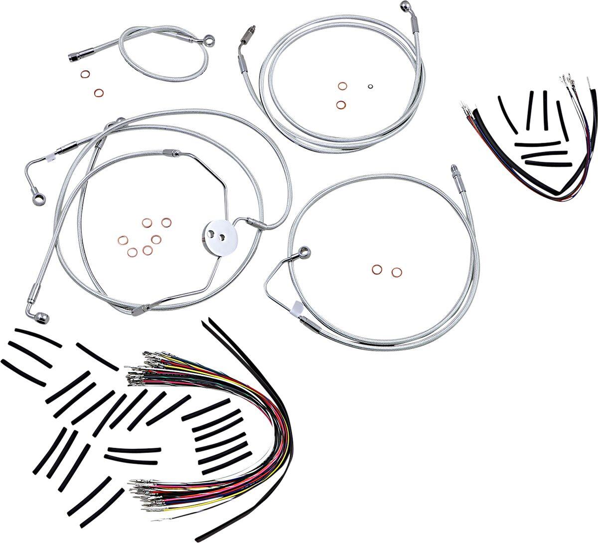 387021 - Magnum Shielding Sterling Chromite II Designer Handlebar Cable Install Kit For Harley Davidson FLTRSE3 1800 2009 30.5 - 35.5cm (12" - 14") - Chrome/Clear-Coated