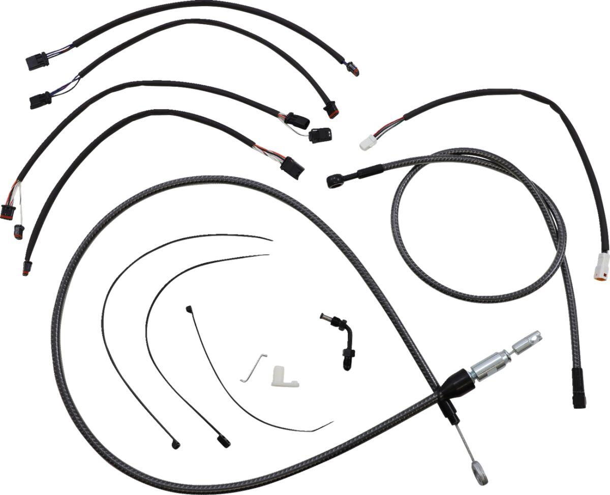 7871182 - Magnum Shielding KarbonFibr Designer Handlebar Cable Install Kit For Harley Davidson FLDE 1750 2018-2020 38 - 43cm (15" - 17") - Carbon Fiber/Silver