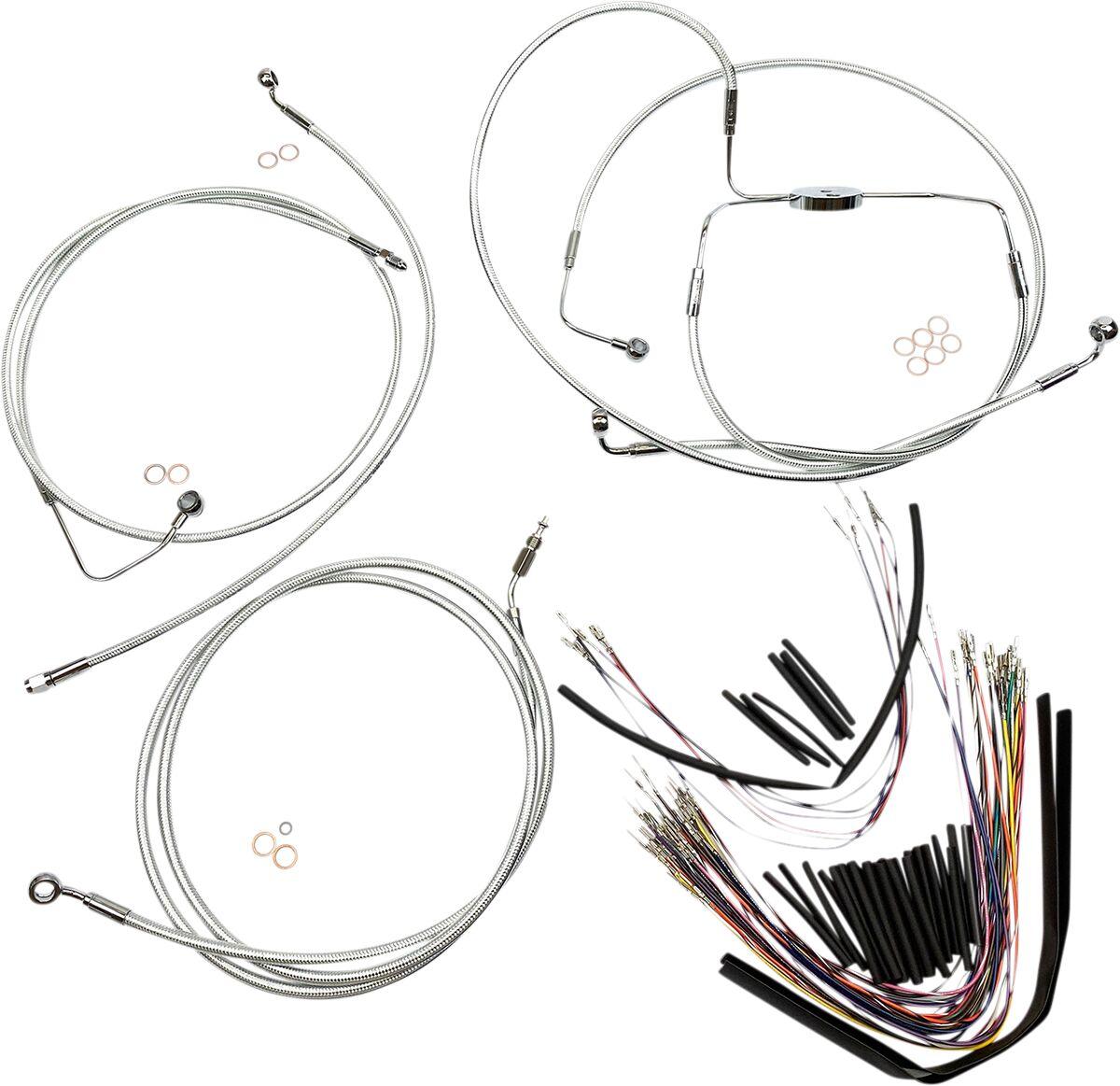 387002 - Magnum Shielding Sterling Chromite II Designer Handlebar Cable Install Kit For Harley Davidson FLHRSE4 1800 2008 38 - 43cm (15" - 17") - Chrome/Clear-Coated