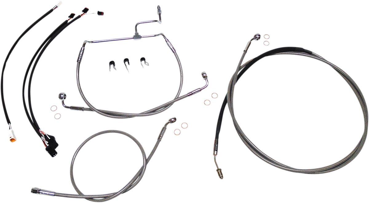 589831 - Magnum Shielding XR Handlebar Cable Install Kit For Harley Davidson FLHX 1750 30.5 - 35.5cm (12" - 14") - Chrome/Clear-Coated