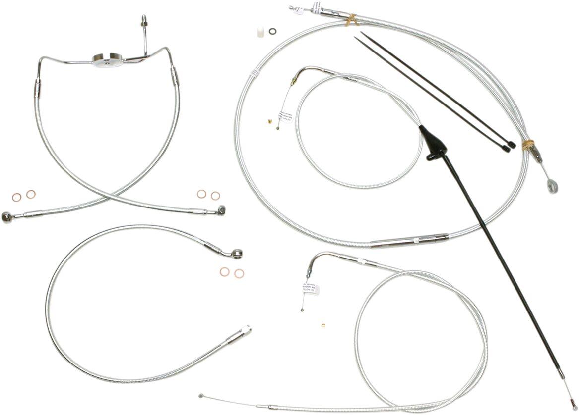 387294 - Magnum Shielding Sterling Chromite II Designer Handlebar Cable Install Kit For Harley Davidson FLHR 1584 2007 25.5cm (10") - Chrome/Clear-Coated