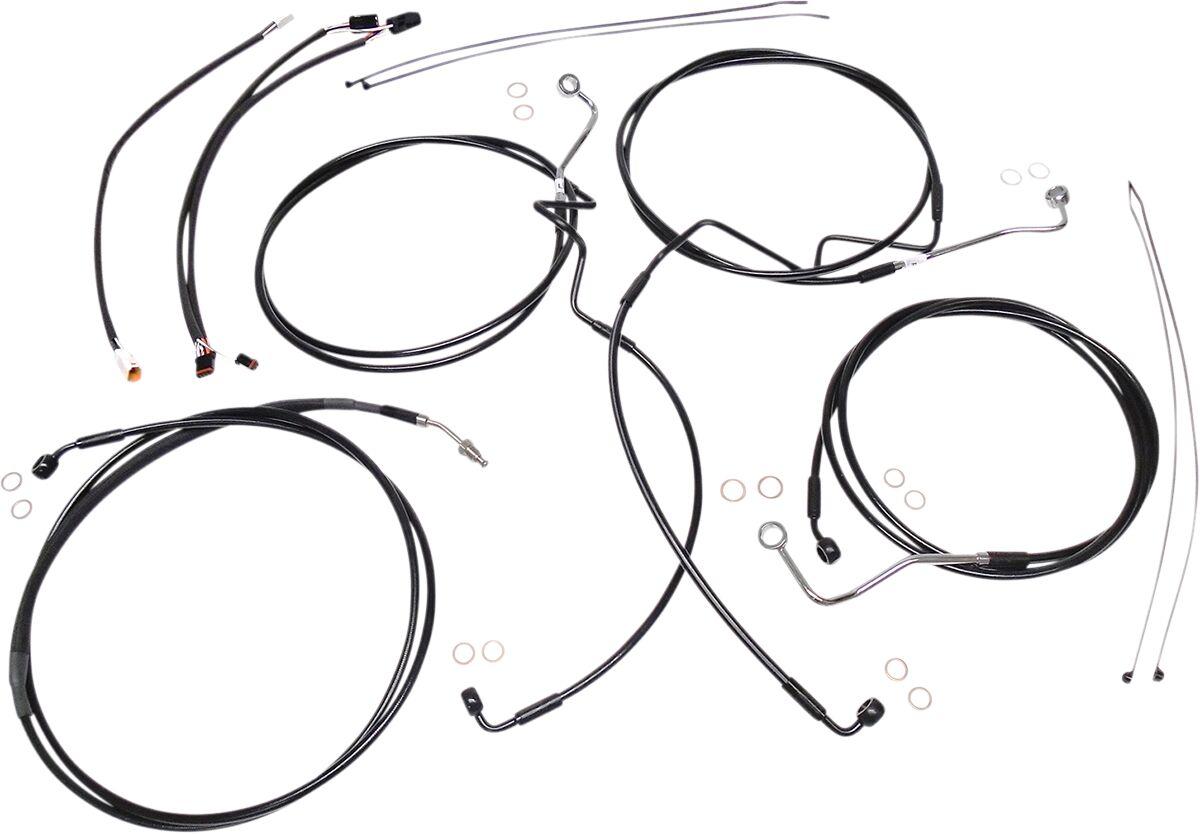 486691 - Magnum Shielding XR Handlebar Cable Install Kit For Harley Davidson FLHTCU 1690 2016 30.5 - 35.5cm (12" - 14") - Black