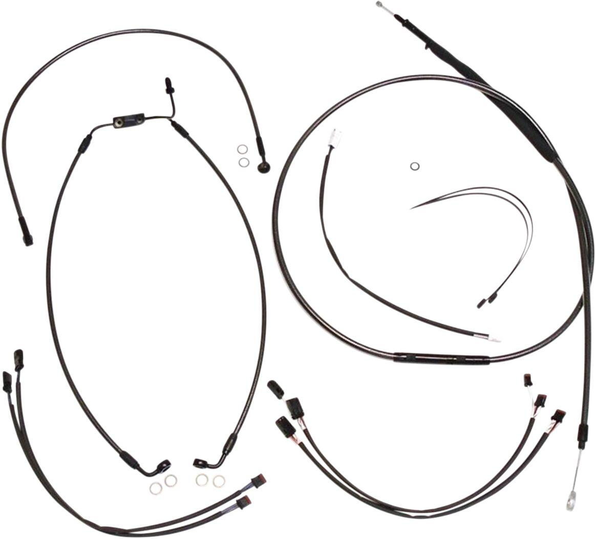 487901 - Magnum Shielding Pearl Designer Handlebar Cable Install Kit For Harley Davidson FXDLS 1800 2016-2017 30.5 - 35.5cm (12" - 14") - Black