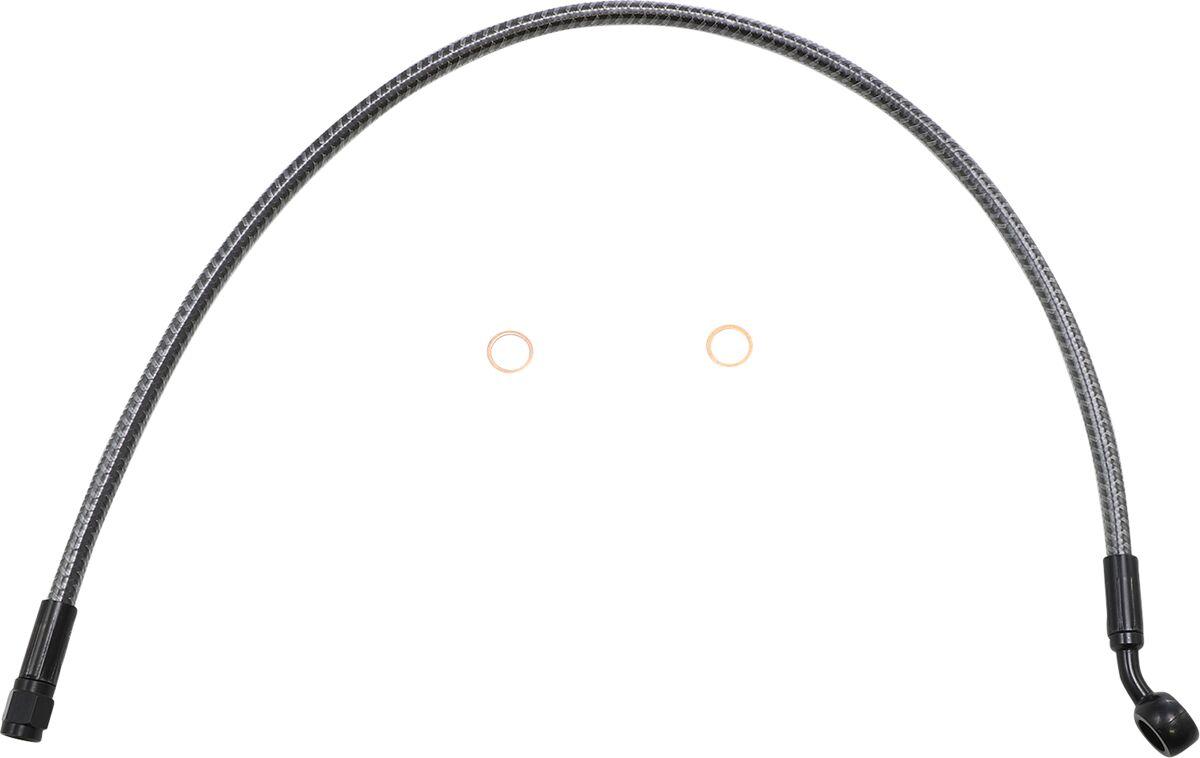 77123 - Magnum Shielding KarbonFibr Brake Hose For Harley Davidson FLHR 1690 Front/Upper 58.5 cm (23") - Carbon Fiber/KARBONFIBR/Silver