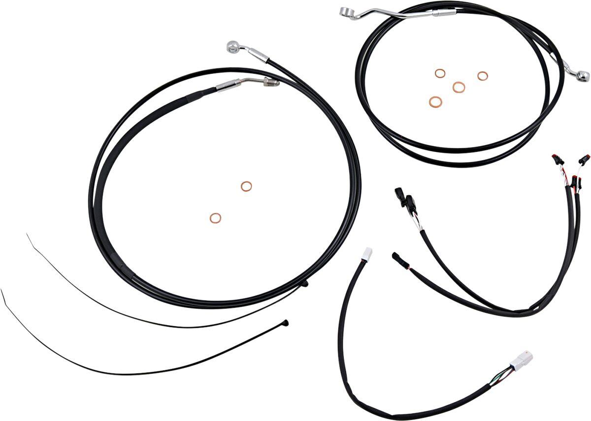 489882 - Magnum Shielding XR Handlebar Cable Install Kit For Harley Davidson FLRT 1868 2021-2024 38 - 43cm (15" - 17") - Black/Chrome
