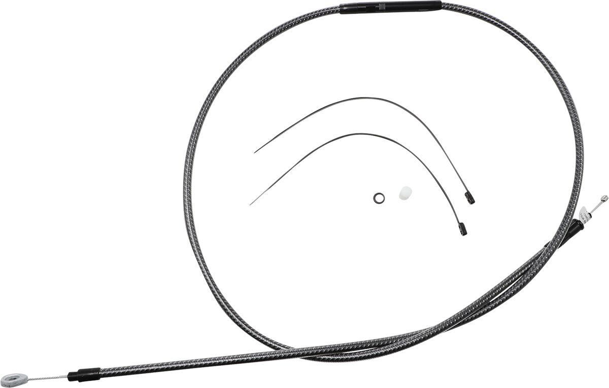 7210HE - Magnum Shielding Polished KarbonFibr Clutch Cable For Harley Davidson FXD 1340 1995-1998 174.5 cm (68-11/16") - Carbon Fiber/Silver