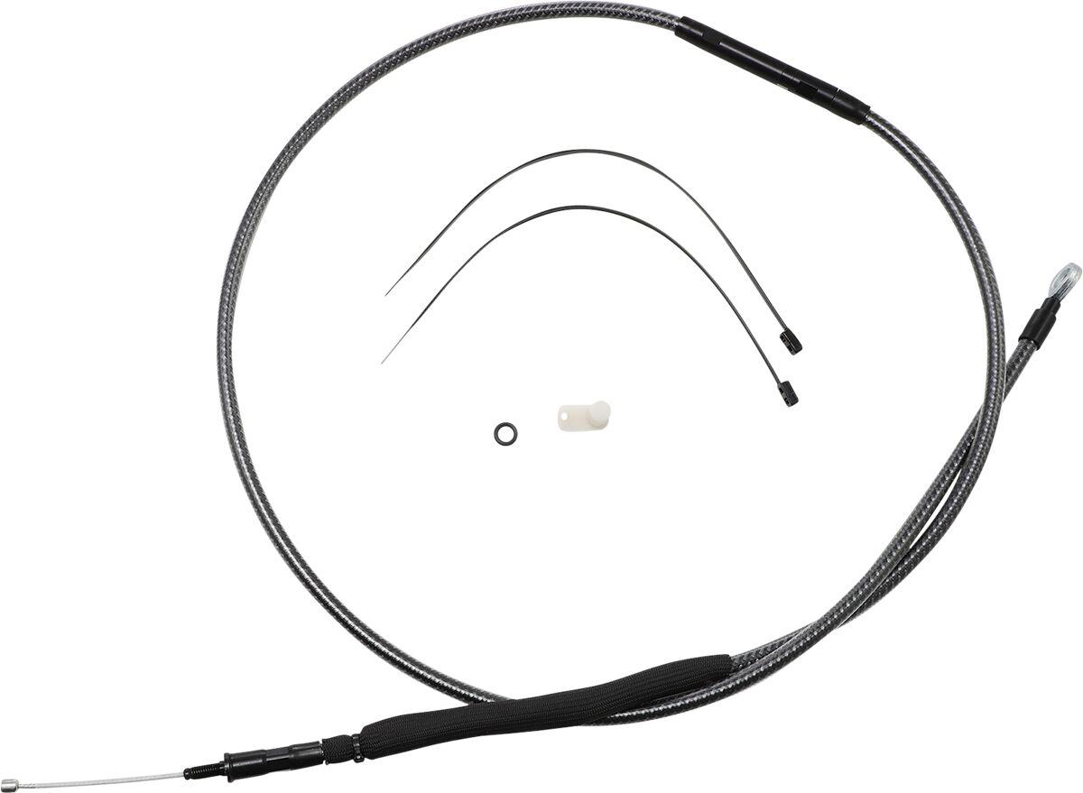 72234HE - Magnum Shielding Polished KarbonFibr Clutch Cable For Harley Davidson FLS 1690 2015-2016 169.5 cm (66-11/16") - Carbon Fiber/Silver