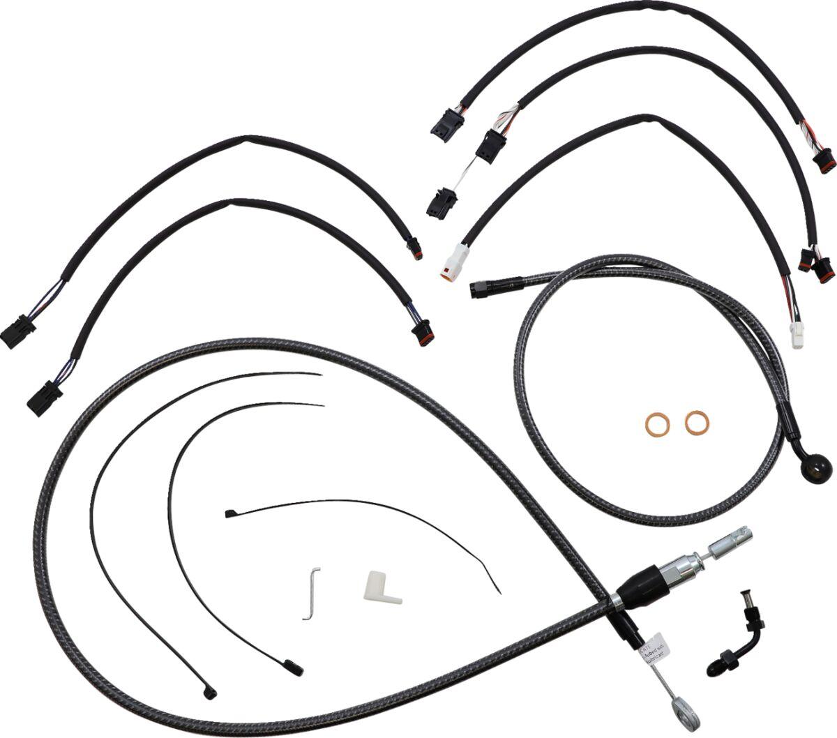 7871161 - Magnum Shielding KarbonFibr Designer Handlebar Cable Install Kit For Harley Davidson FXFB 1750 2018-2019 30.5 - 35.5cm (12" - 14") - Carbon Fiber/Silver